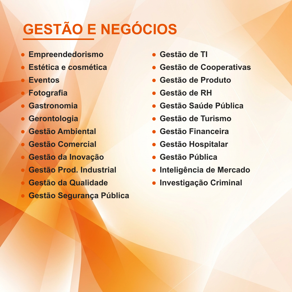 Relação de Cursos - Gestão e Negócios