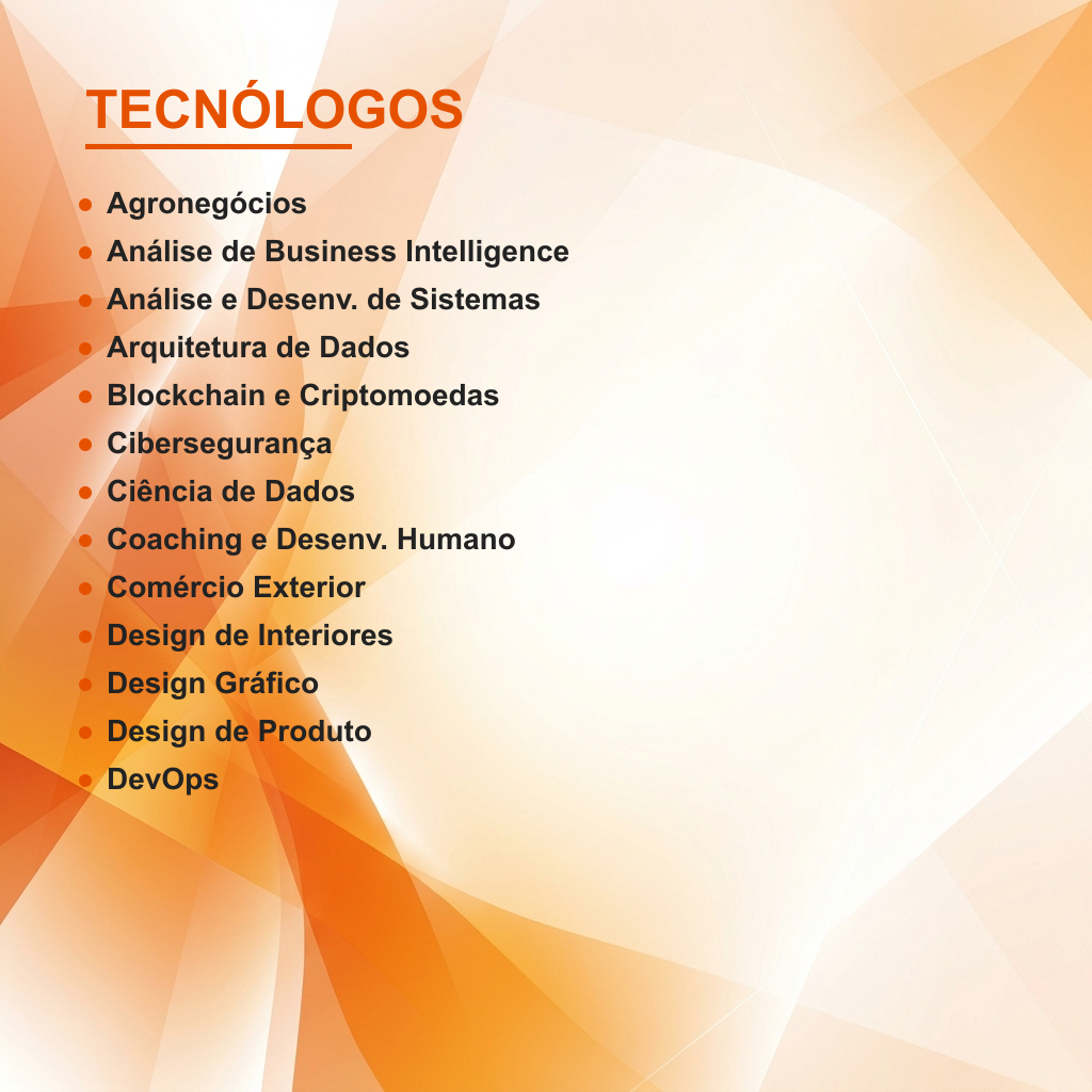 Relação de Cursos - Tecnólogos